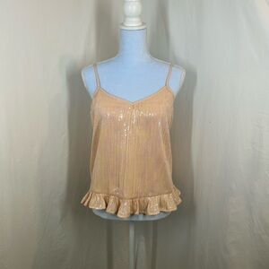 Anthropologie Sequin Pink Cami Top NWT Size 8